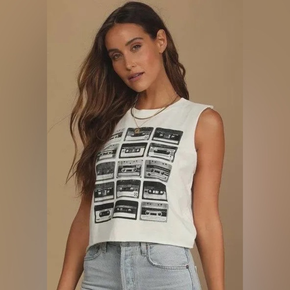 Prince Peter Collection Cassette Tape Tank Off White